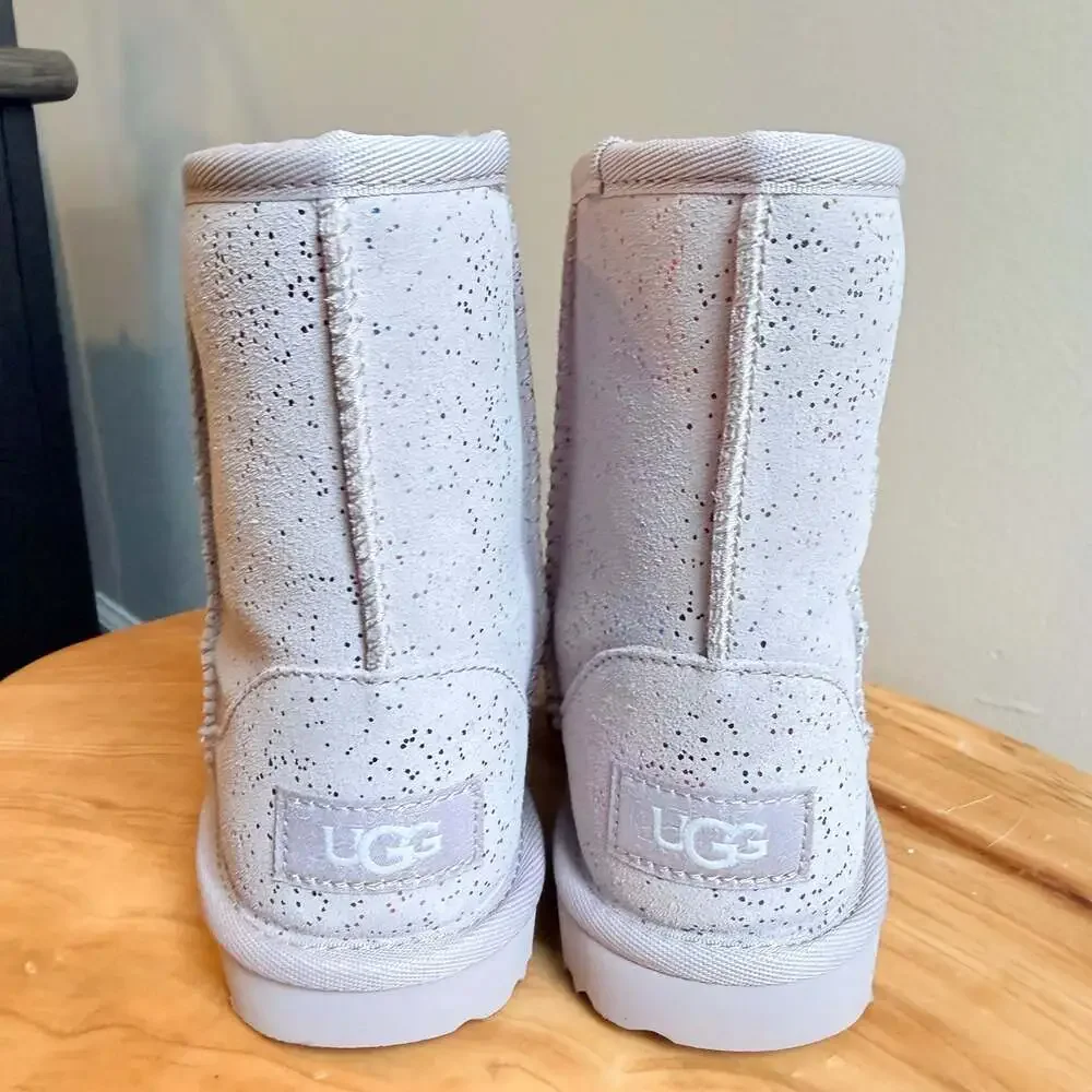 UGG Toddler Classic II Shimmer Sky Boot Pale Smoke Rainbow Metallic Size 11 - Picture 3 of 5